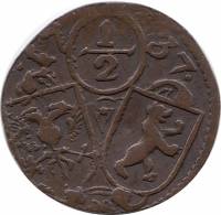 (№1737km22(appenzell)) Монета Швейцария 1737 год frac12; Kreuzer